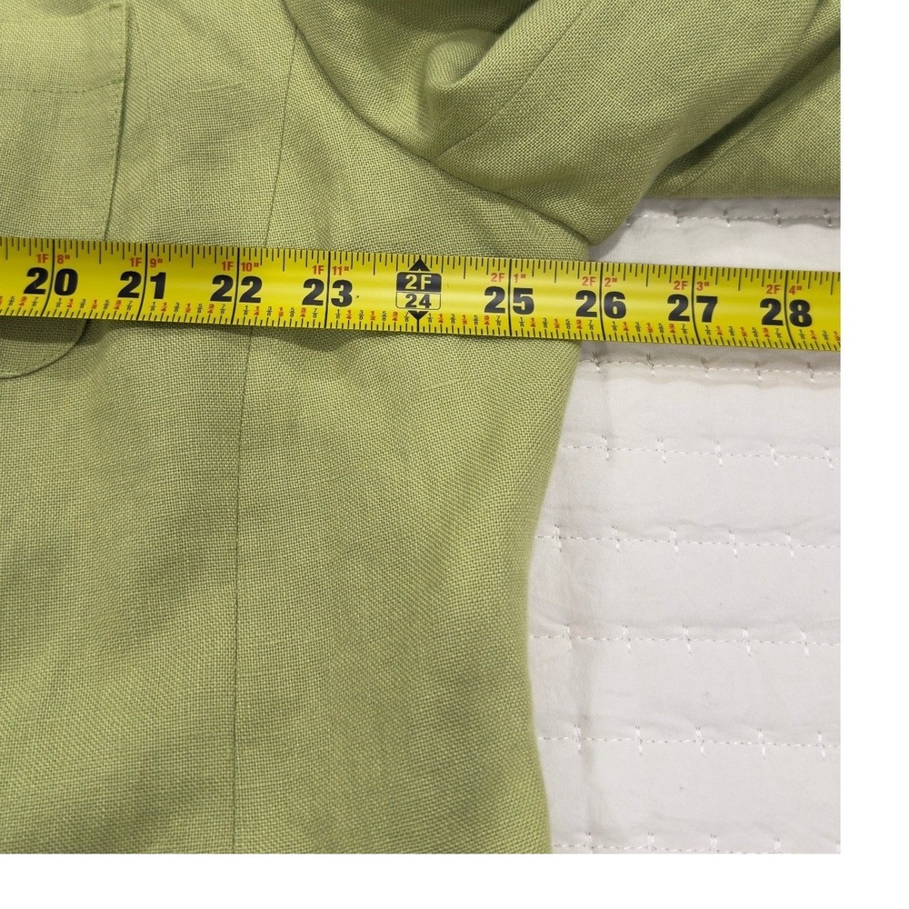 Talbots Woman Lime Green 100% Irish Linen Button Front Blazer Jacket 20W - Picture 6 of 11
